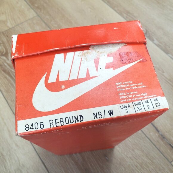 Vintage 1984 Nike Rebound Shoe Box ONLY Orange White Swoosh Retro READ 80s 8406 - Picture 8 of 15